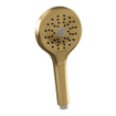 Brauer Gold Edition douche thermostatique à effet pluie avec bouton poussoir caché 58 30cm pommeau de douche bras mural courbé 3 positions douche à main flexible de douche raccord mural coudé or brossé pvd SW925660