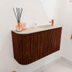 Mondiaz JOYA-DLUX Meuble de salle de bains - 71,6cm - arrondi gauche couleur Ruby - Vasque FAYE position Droite 1 trou de robinet couleur Frappe SW1423555