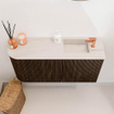 Mondiaz JOYA-DLUX 81.6cm toiletmeubel - ronding links kleur Walnut - Wastafel FAYE positie Rechts 1 kraangat kleur Meli. SW1424453