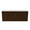 Mondiaz JOYA 100cm meuble de toilette - couleur Walnut - Vasque FAYE position Gauche Sans trou de robinet couleur Talc. SW1421264