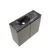 MONDIAZ TURE-DLUX Meuble de toilettes 60 cm Smoke. Lavabo EDEN Lava position gauche. Avec 1 trou de robinet. SW1104071