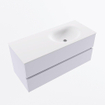 Mondiaz VICA Ensemble de meuble de salle de bains - 110cm - cale - 2 tiroirs - Lavabo MOON - droit - 1 trou de robinet - couleur talc - version XL 60cm de haut SW1189238