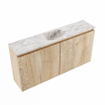 MONDIAZ TURE-DLUX Meuble toilette - 100cm - Washed Oak - EDEN - vasque Glace - position centrale - 1 trou de robinet SW1103572