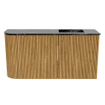 Mondiaz JOYA-DLUX Meuble de toilette 81,6cm - arrondi gauche couleur Chêne - Vasque FAYE position Droite Sans trou de robinet couleur Lava SW1422091
