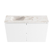 MONDIAZ TURE-DLUX Meuble WC 80 cm Talc. EDEN lavabo Frappe position gauche. Sans trou de robinet. SW1102595