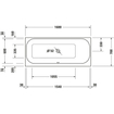 Duravit HappyD 2 baignoire encastrée en matériau de synthèse acrylique rectangulaire avec appui-dos à droite 160x70x46cm sans pieds blanc SW54601