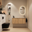 MONDIAZ TURE-DLUX Meuble toilette - 120cm - Washed Oak - EDEN - vasque Glace - position droite - 1 trou de robinet SW1103613