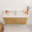 Mondiaz JOYA-DLUX 71.6cm toiletmeubel - ronding rechts kleur Oak - Wastafel FAYE positie Links 1 kraangat kleur Ostra. SW1422229