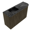 Mondiaz JOYA-DLUX Meuble de salle de bains 71,6cm - arrondi droit couleur Shadow - Vasque FAYE position Gauche Sans trou de robinet couleur Lava SW1422860
