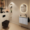 MONDIAZ TURE-DLUX Meuble toilette - 60cm - Plata - EDEN - vasque Ostra - position droite - 1 trou de robinet SW1104982