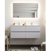 Mondiaz VICA ensemble de meuble de salle de bain - 120cm - cale - 4 tiroirs - lavabo moon double - 2 trous de robinet - miroir LED - version XL 60cm haut SW1097836