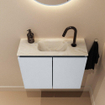 MONDIAZ TURE-DLUX Meuble toilette - 60cm - Clay - EDEN - vasque Ostra - position centrale - 1 trou de robinet SW1104763