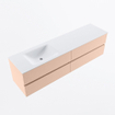 MONDIAZ Vica Ensemble meuble de salle de bains - 180cm - meuble bas rosee - 4 tiroirs - lavabo cloud gauche - 1 trou de robinet - version haute 60cm - talc SW1083382