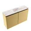 MONDIAZ TURE-DLUX Meuble toilette - 80cm - Oro - EDEN - vasque Frappe - position centrale - sans trou de robinet SW1102882