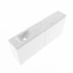 MONDIAZ TURE-DLUX Meuble WC 120 cm Talc. Lavabo EDEN Opalo position gauche. Sans trou de robinet. SW1104127