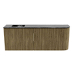 Mondiaz JOYA-DLUX 111.6cm toiletmeubel - ronding rechts kleur Dusk - Wastafel FAYE positie Links 1 kraangat kleur Lava. SW1423299