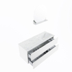 MONDIAZ VICA-DLUX Ensemble meuble de salle de bains - 120cm - meuble sous-vasque talc - 2 tiroirs - lavabo encastré cloud à droite - 1 trou de robinet - version haute 60cm - opalo SW1088480