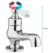 Crosswater Belgravia Lever Mini fonteinkraan - warm/koud chroom - wit keramiek - zonder waste SW209185