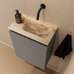 MONDIAZ TURE-DLUX Meuble toilette - 40cm - Smoke - EDEN - vasque Frappe - position droite - sans trou de robinet SW1103071