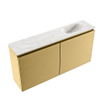 MONDIAZ TURE-DLUX Meuble toilette - 100cm - Oro - EDEN - vasque Ostra - position droite - 1 trou de robinet SW1104981