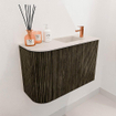 Mondiaz JOYA-DLUX 61.6cm toiletmeubel - ronding links kleur Shadow - Wastafel FAYE positie Rechts 1 kraangat kleur Meli. SW1426253