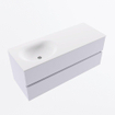 Mondiaz VICA Ensemble meuble de salle de bains - 120cm - cale - 2 tiroirs - Lavabo MOON - gauche - sans trou de robinet - couleur talc - version XL 60cm de haut SW1189241
