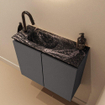 MONDIAZ TURE-DLUX Meuble toilette - 60cm - Dark Grey - EDEN - vasque Lava - position gauche - 1 trou de robinet SW1103727