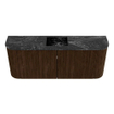 Mondiaz JOYA-DLUX 103.2cm toiletmeubel - ronding links en rechts kleur Walnut - Wastafel FAYE positie Midden 1 kraangat kleur Lava. SW1422530