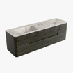Mondiaz CIRO-DLUX Badkamermeubelset - 160x45x50cm - Solid surface wastafel Frappe - 1 wasbak Links - zonder kraangaten - 4 lades - Shadow SW1532181