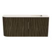 Mondiaz JOYA-DLUX 91.6cm toiletmeubel - ronding links kleur Shadow - Wastafel FAYE positie Rechts Zonder kraangat kleur Meli. SW1424920