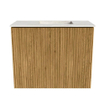 Mondiaz JOYA-DLUX 50cm toiletmeubel - kleur Oak - Wastafel FAYE positie Rechts Zonder kraangat kleur Ostra. SW1422194