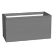 INK Wastafelonderkast - 100x45x52cm - 2 lades - greeploos - MDF lak - Mat grijs SW21249