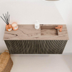 Mondiaz JOYA-DLUX 80cm toiletmeubel - kleur Shadow - Wastafel FAYE positie Rechts 1 kraangat kleur Arena. SW1424804