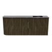Mondiaz JOYA-DLUX Meuble de salle de bains - 101,6cm - arrondi gauche couleur Shadow - Vasque FAYE position Droite 1 trou de robinet couleur Lava SW1422980