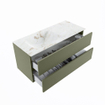 MONDIAZ VICA-DLUX Ensemble de meuble de salle de bains - 110cm - meuble bas army - 2 tiroirs - vasque encastrée cloud à gauche - 1 trou de robinet - version haute 60cm - frape SW1088696
