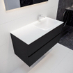 MONDIAZ VICA Ensemble de meuble salle de bain - 100cm - 2 tiroirs - lavabo Cloud droit - 1 trou de robinet - solid surface urban SW410246