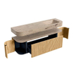 MONDIAZ THOR-DLUX Meuble de salle de bains - 160cm - arrondi gauche + droite - couleur Oak - 1 tiroir - 2 portes - Vasque suspendue CLOUD droite sans trou de robinet - couleur Arena SW1465140