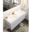 Mondiaz VICA ensemble de meuble de salle de bain - 120cm - cale - 4 tiroirs - lavabo moon double - 2 trous de robinet - miroir LED - version XL 60cm haut SW1097836