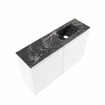 MONDIAZ TURE-DLUX Meuble toilette - 80cm - Talc - EDEN - vasque Lava - position droite - sans trou de robinet SW1103603