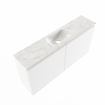 MONDIAZ TURE-DLUX Meuble toilette - 100cm - Talc - EDEN - vasque Ostra - position centrale - 1 trou de robinet SW1104655