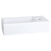 Differnz Ravo kit lave-mains - 38.5x18.5x9.5cm - Rectangulaire - 1 trou de robinet - Robinet en cuivre courbé - Céramique blanche SW705327