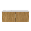 Mondiaz JOYA 100cm toiletmeubel - kleur Oak - Wastafel FAYE positie Links 1 kraangat kleur Talc. SW1421118
