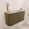 Mondiaz JOYA-DLUX Meuble de salle de bains - 71,6cm - arrondi gauche couleur Dusk - Vasque FAYE position droite 1 trou de robinet couleur Glace SW1423197