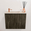 Mondiaz JOYA-DLUX 50cm toiletmeubel - kleur Shadow - Wastafel FAYE positie Links 1 kraangat kleur Frappe. SW1422717