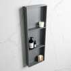 Mondiaz EASY Niche salle de bains - 89.5x8x29.5cm - à encastrer ou à monter - 3 compartiments - Plata | Plata SW1017050