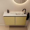 MONDIAZ TURE-DLUX Meuble toilette - 80cm - Oro - EDEN - vasque Ostra - position droite - 1 trou de robinet SW1105005