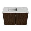 Mondiaz JOYA-DLUX 60cm meuble de salle de bains - couleur Walnut - Vasque FAYE position Gauche Sans trou de robinet couleur Opalo. SW1422499