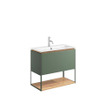 Crosswater Mada Ensemble de meuble - 70x36.7x61cm - lavabo - 1 trou de robinet - open frame - Sage Green SW975307