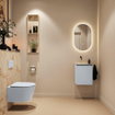 MONDIAZ TURE-DLUX Meuble WC 40 cm Clay. Lavabo EDEN Frappe position gauche. Sans trou de robinet. SW1102691