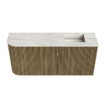 Mondiaz JOYA-DLUX 91.6cm toiletmeubel - ronding links kleur Dusk - Wastafel FAYE positie Rechts 1 kraangat kleur Ostra. SW1423409